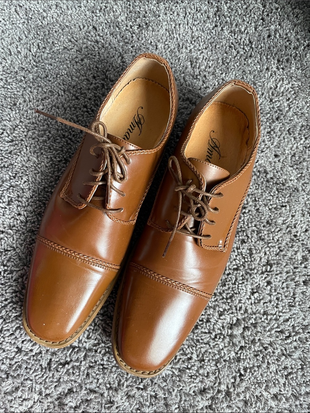 Classic Men's Brown Leather Oxford Dress Shoes